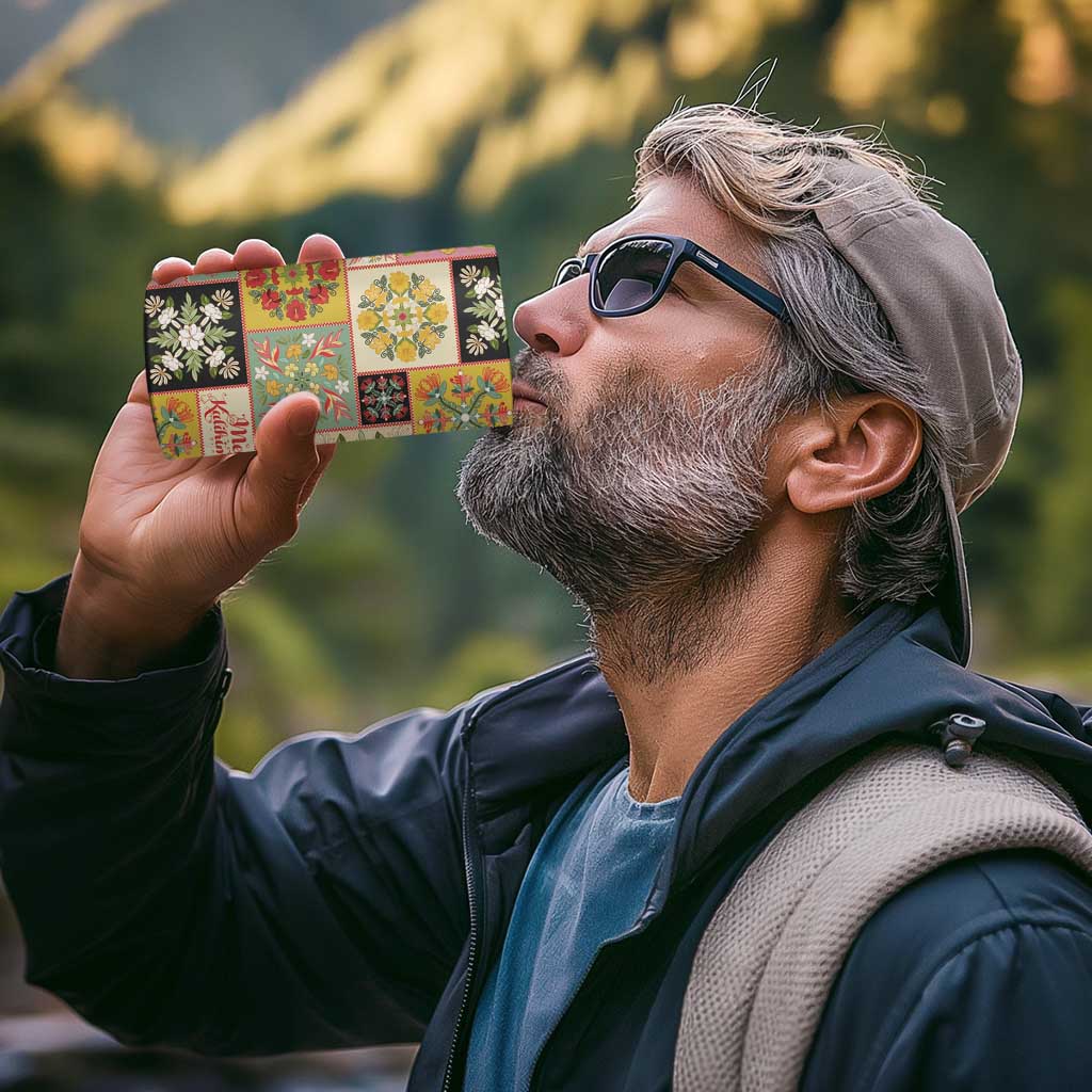 Mele Kalikimaka Hawaii Christmas 4 in 1 Can Cooler Tumbler Melemele Mama Seamless Floral Motif - Polynesian Pride