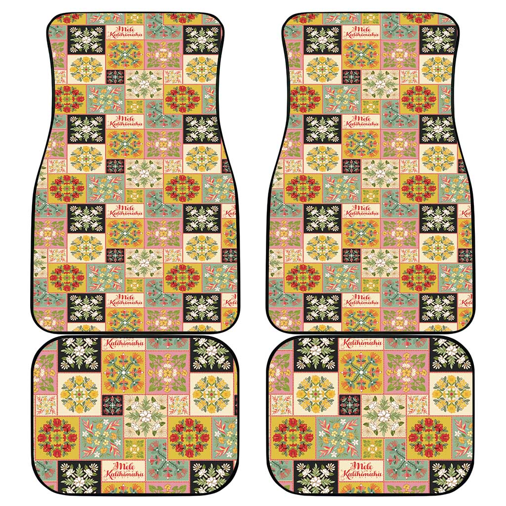 Mele Kalikimaka Hawaii Christmas Car Mats Melemele Mama Seamless Floral Motif - Polynesian Pride