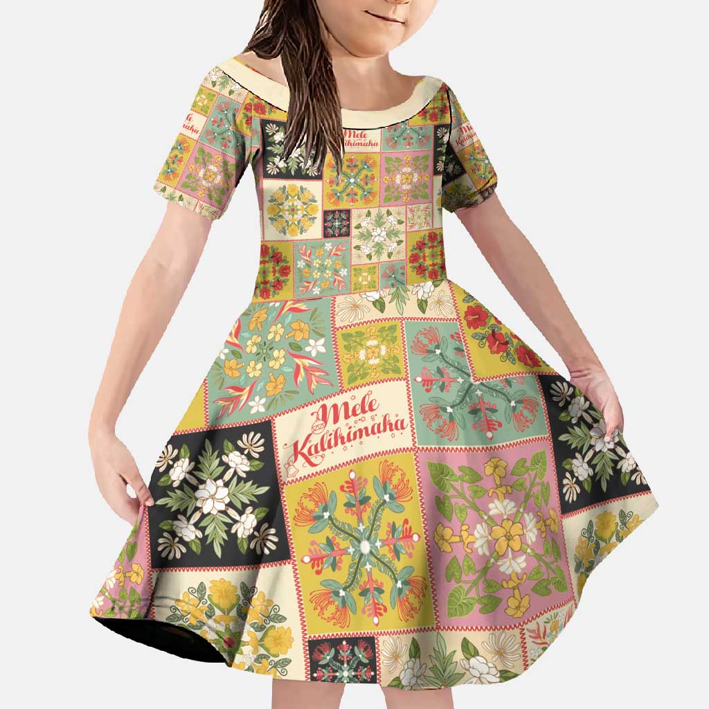 Mele Kalikimaka Hawaii Christmas Family Matching Long Sleeve Bodycon Dress and Hawaiian Shirt Melemele Mama Seamless Floral Motif - Polynesian Pride