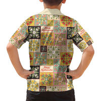 Mele Kalikimaka Hawaii Christmas Family Matching Summer Maxi Dress and Hawaiian Shirt Melemele Mama Seamless Floral Motif - Polynesian Pride