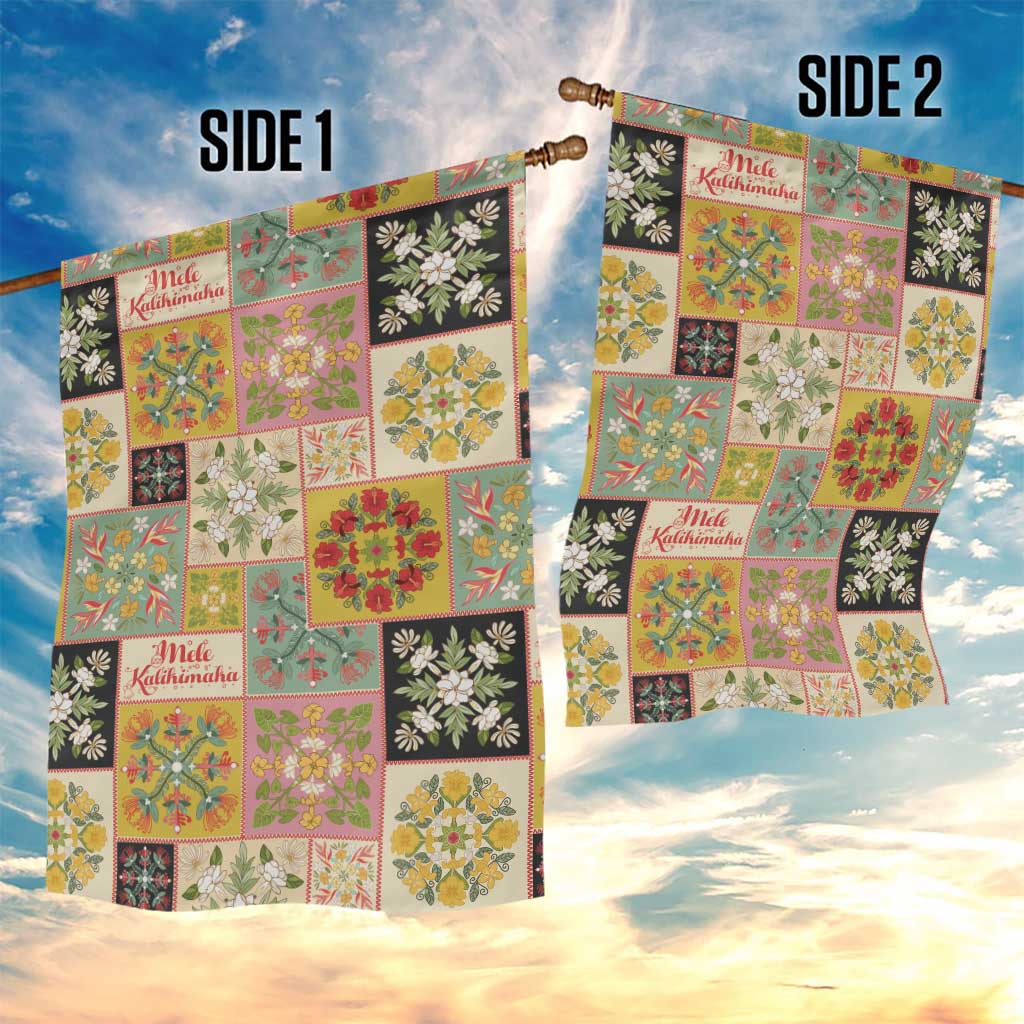 Mele Kalikimaka Hawaii Christmas Garden Flag Melemele Mama Seamless Floral Motif - Polynesian Pride