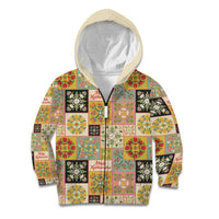 Mele Kalikimaka Hawaii Christmas Kid Hoodie Melemele Mama Seamless Floral Motif - Polynesian Pride