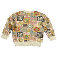 Mele Kalikimaka Hawaii Christmas Kid Ugly Christmas Sweater Melemele Mama Seamless Floral Motif - Polynesian Pride