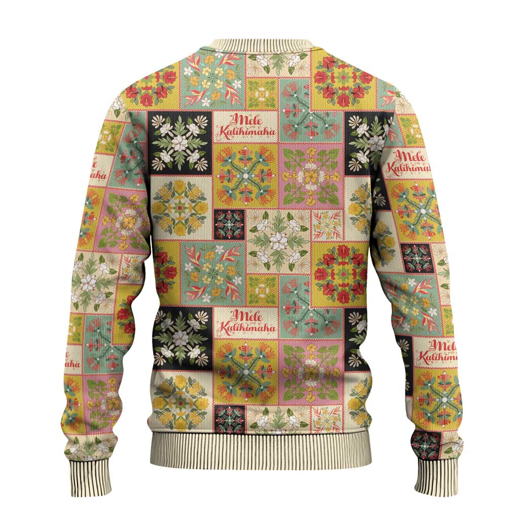 Mele Kalikimaka Hawaii Christmas Ugly Christmas Sweater Melemele Mama Seamless Floral Motif - Polynesian Pride