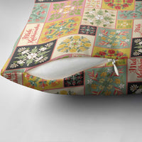 Mele Kalikimaka Hawaii Christmas Pillow Cover Melemele Mama Seamless Floral Motif - Polynesian Pride