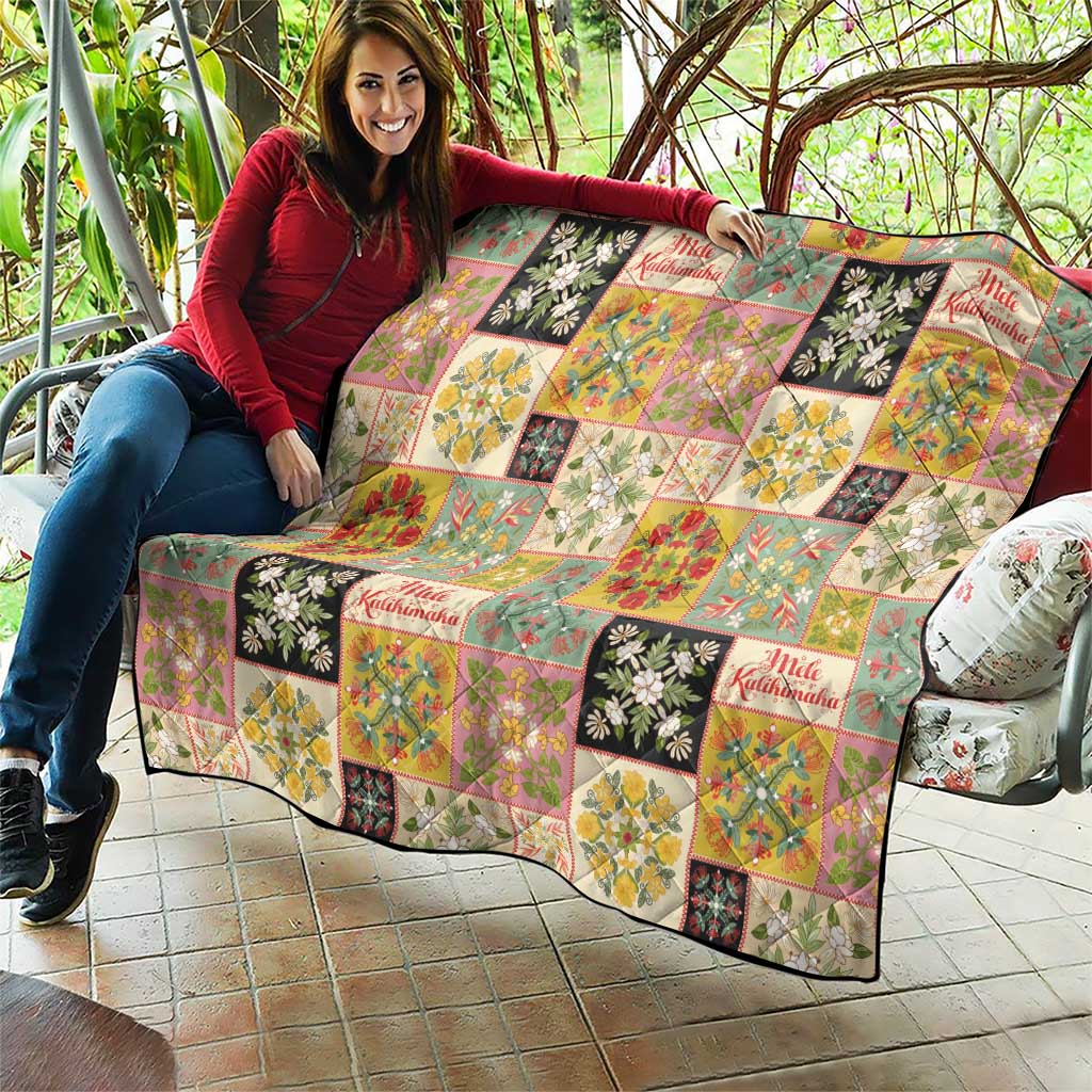 Mele Kalikimaka Hawaii Christmas Quilt Melemele Mama Seamless Floral Motif - Polynesian Pride