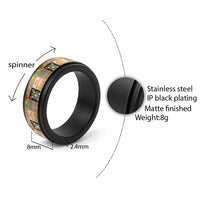 Mele Kalikimaka Hawaii Christmas Spinner Ring Melemele Mama Seamless Floral Motif - Polynesian Pride