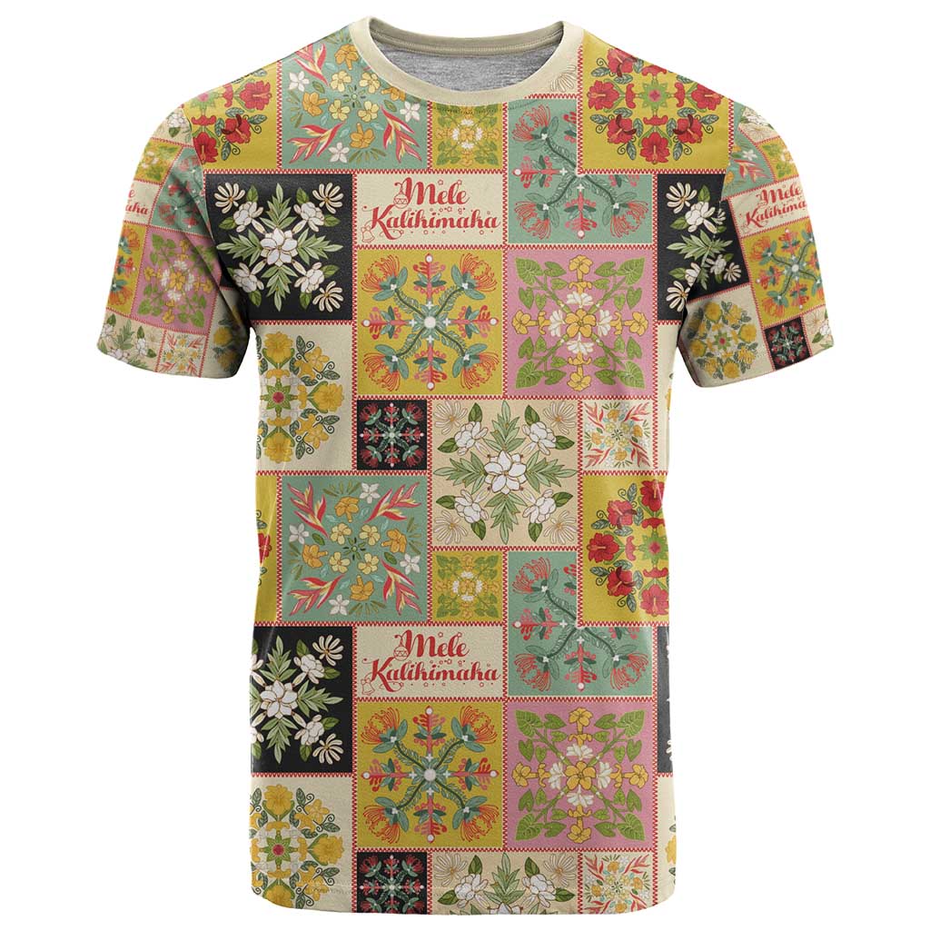 Mele Kalikimaka Hawaii Christmas T Shirt Melemele Mama Seamless Floral Motif - Polynesian Pride
