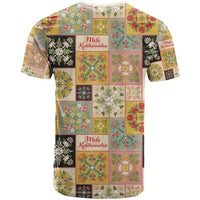 Mele Kalikimaka Hawaii Christmas T Shirt Melemele Mama Seamless Floral Motif - Polynesian Pride