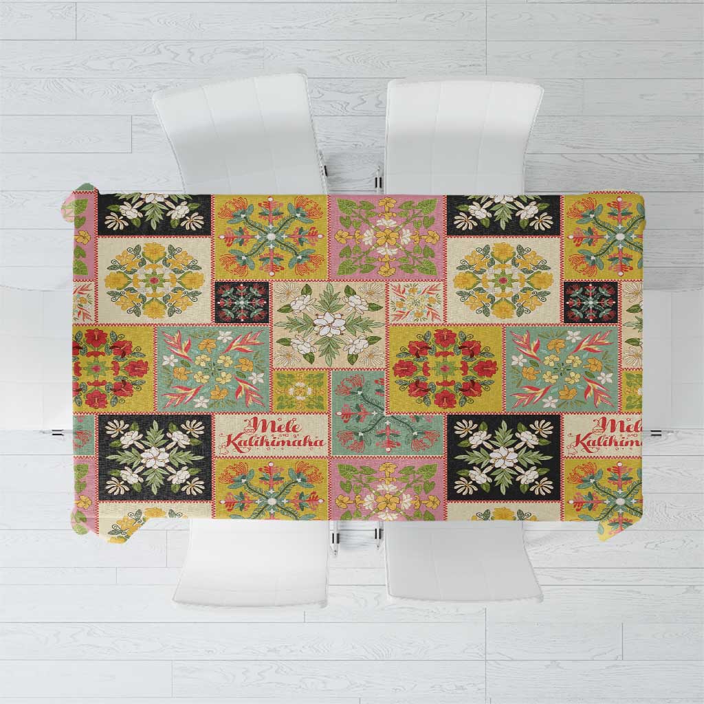 Mele Kalikimaka Hawaii Christmas Tablecloth Melemele Mama Seamless Floral Motif - Polynesian Pride