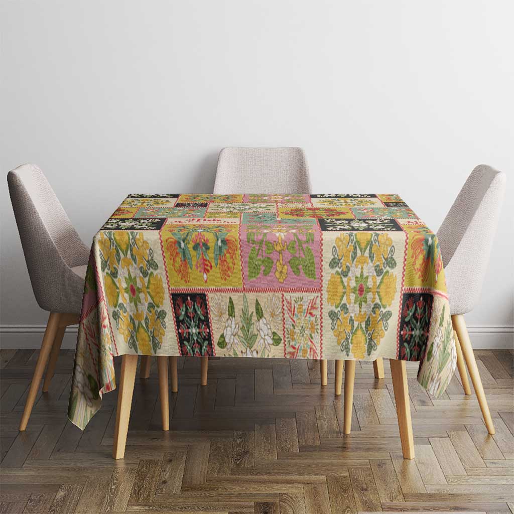 Mele Kalikimaka Hawaii Christmas Tablecloth Melemele Mama Seamless Floral Motif - Polynesian Pride