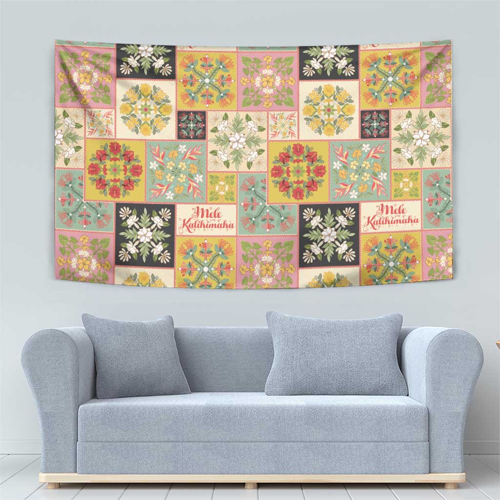 Mele Kalikimaka Hawaii Christmas Tapestry Melemele Mama Seamless Floral Motif - Polynesian Pride