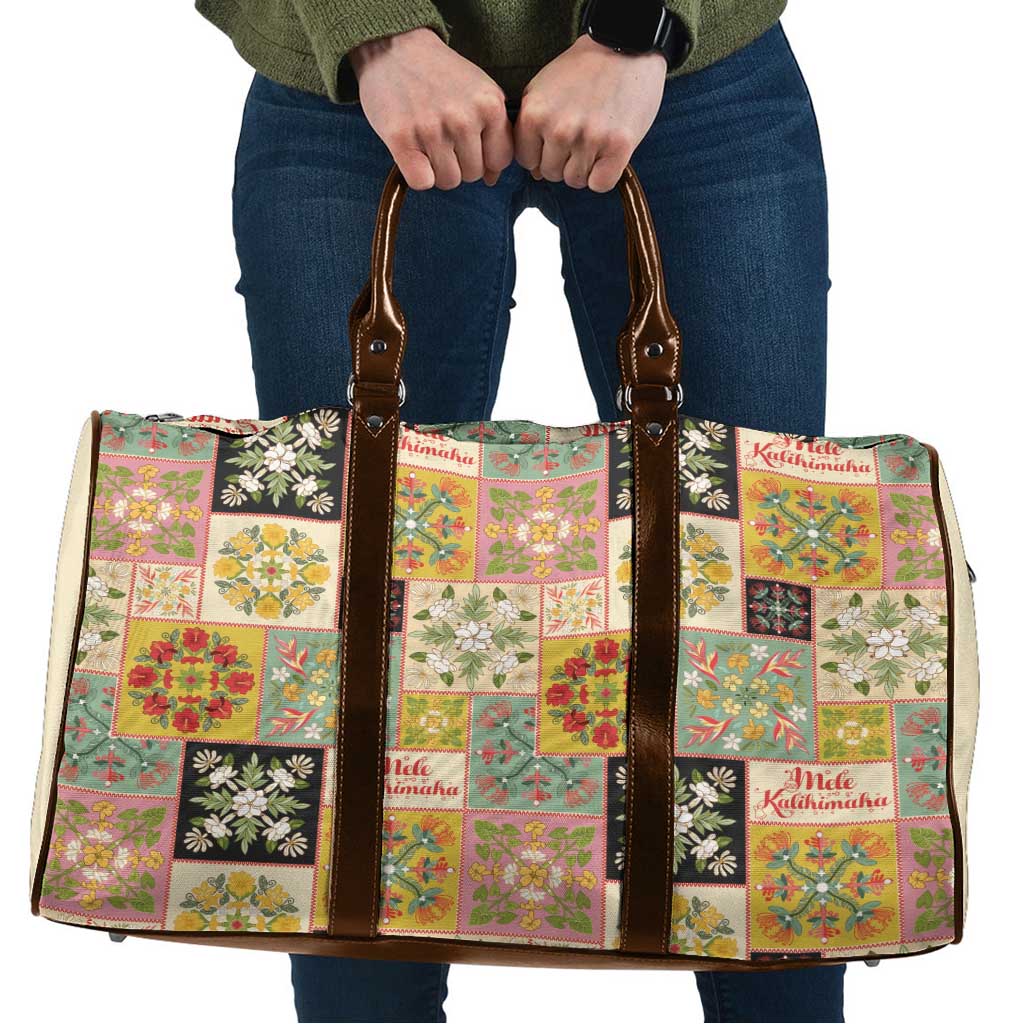 Mele Kalikimaka Hawaii Christmas Travel Bag Melemele Mama Seamless Floral Motif - Polynesian Pride