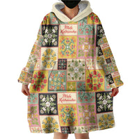 Mele Kalikimaka Hawaii Christmas Wearable Blanket Hoodie Melemele Mama Seamless Floral Motif - Polynesian Pride