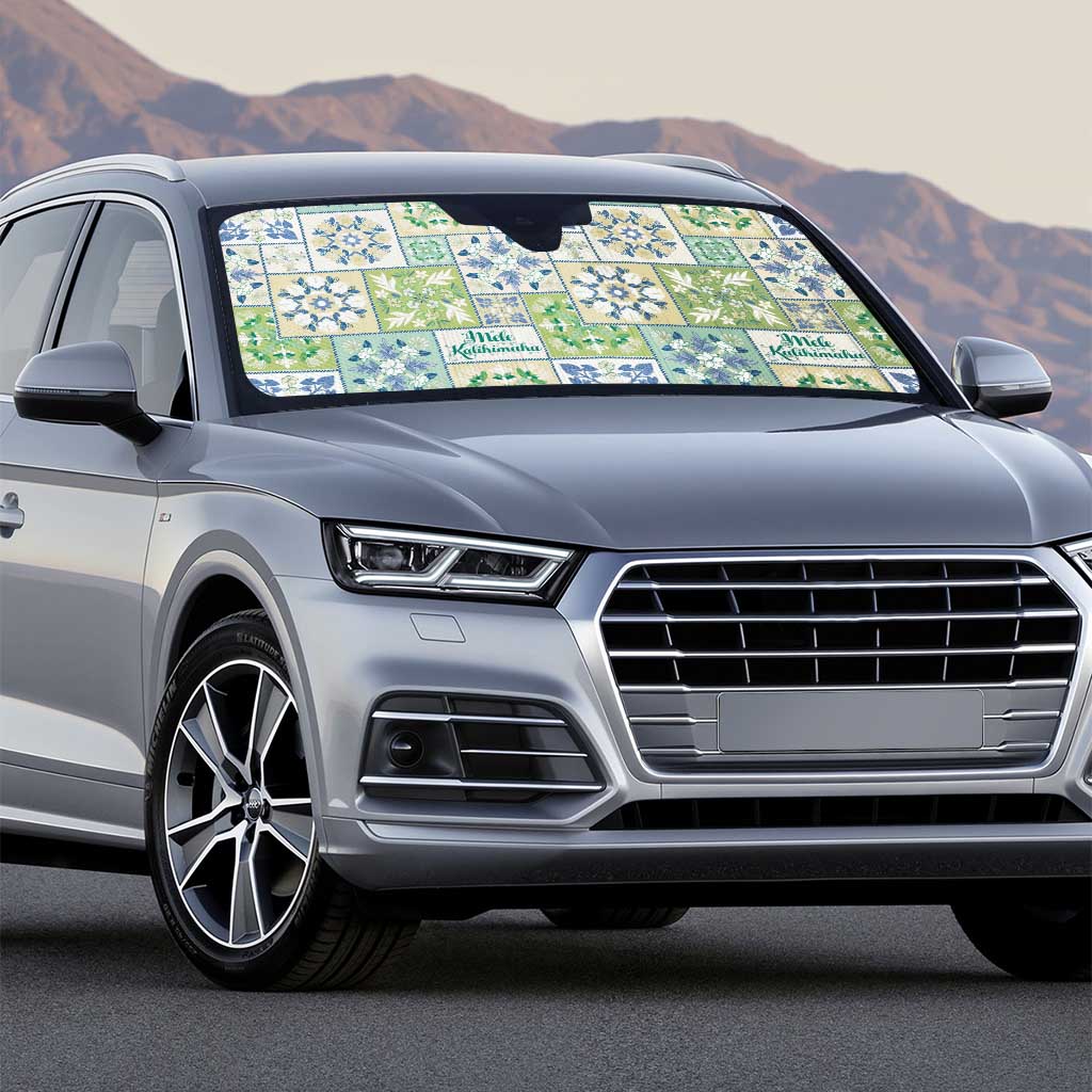 Mele Kalikimaka Hawaii Christmas Auto Sun Shade Omaomao Seamless Floral Motif - Polynesian Pride