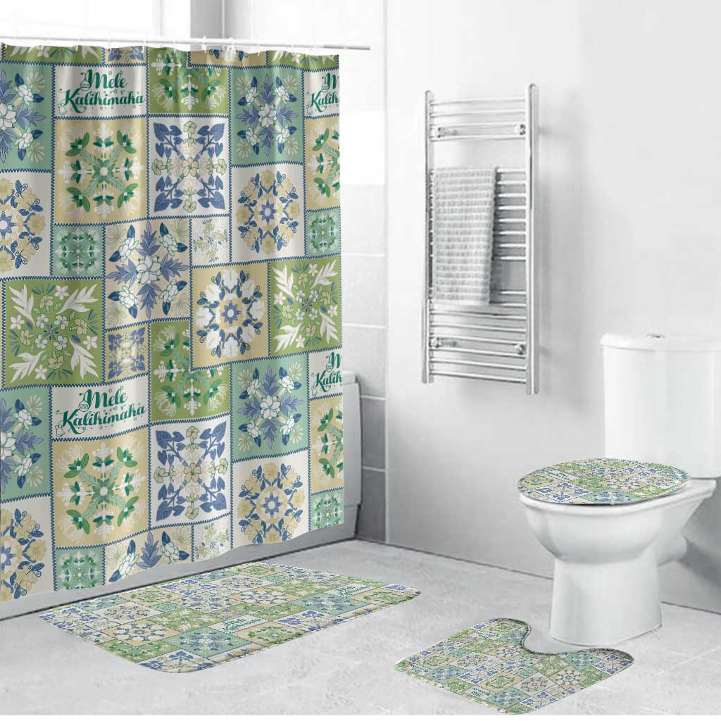 Mele Kalikimaka Hawaii Christmas Bathroom Set Omaomao Seamless Floral Motif - Polynesian Pride