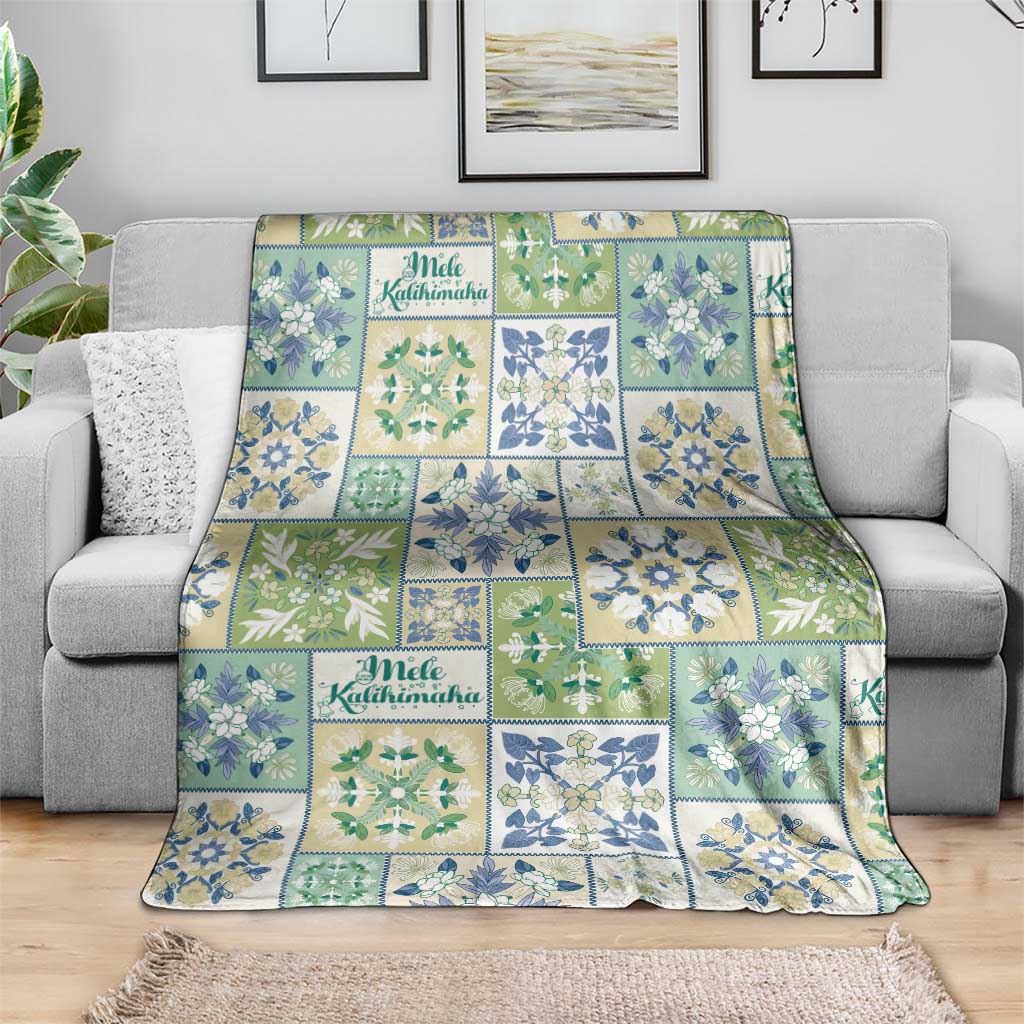 Mele Kalikimaka Hawaii Christmas Blanket Omaomao Seamless Floral Motif - Polynesian Pride
