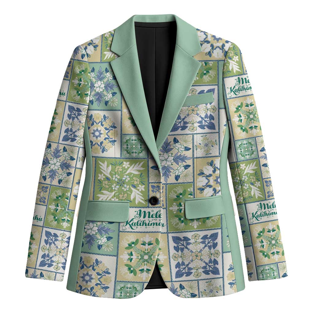 Mele Kalikimaka Hawaii Christmas Blazer Omaomao Seamless Floral Motif - Polynesian Pride