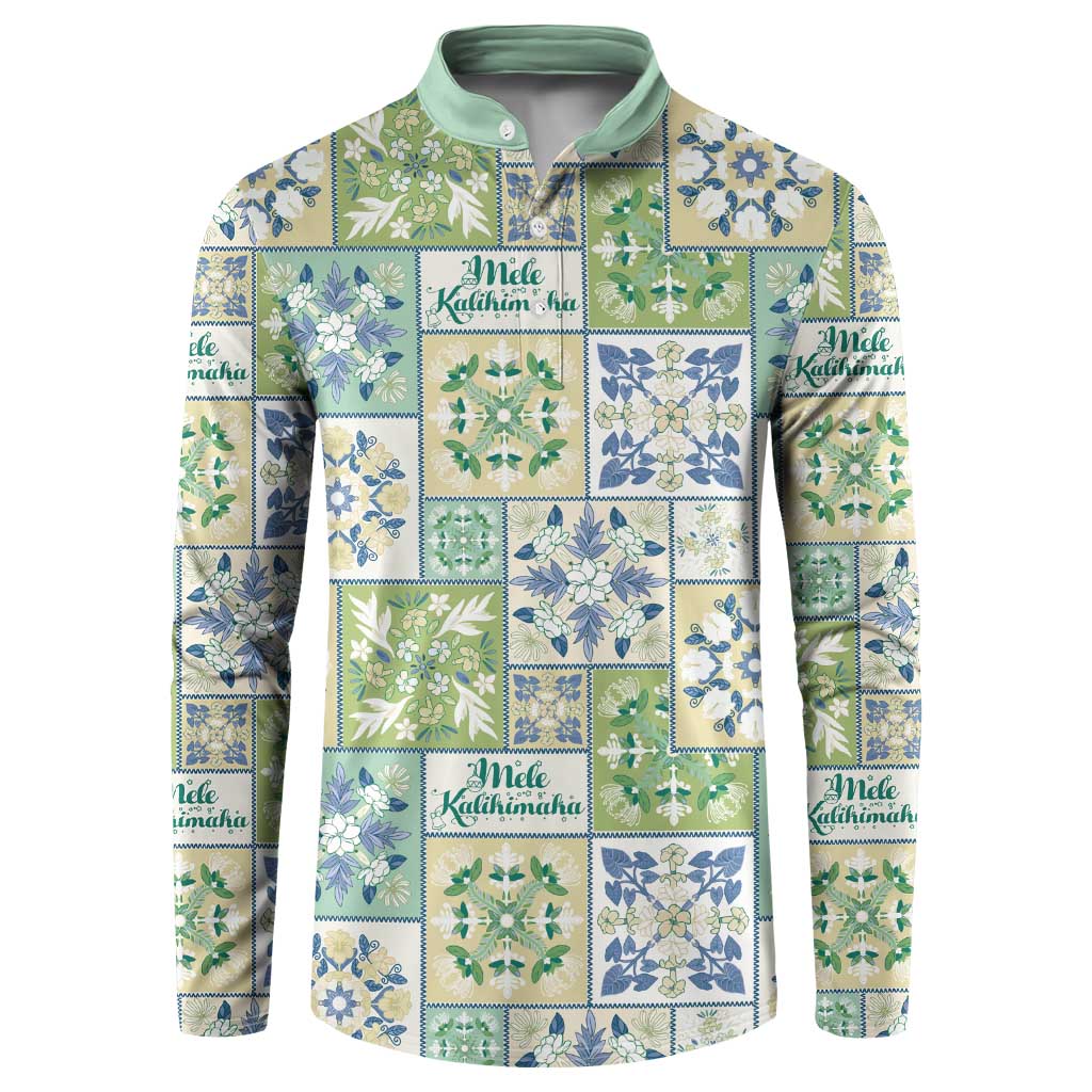 Mele Kalikimaka Hawaii Christmas Button Sweatshirt Omaomao Seamless Floral Motif - Polynesian Pride