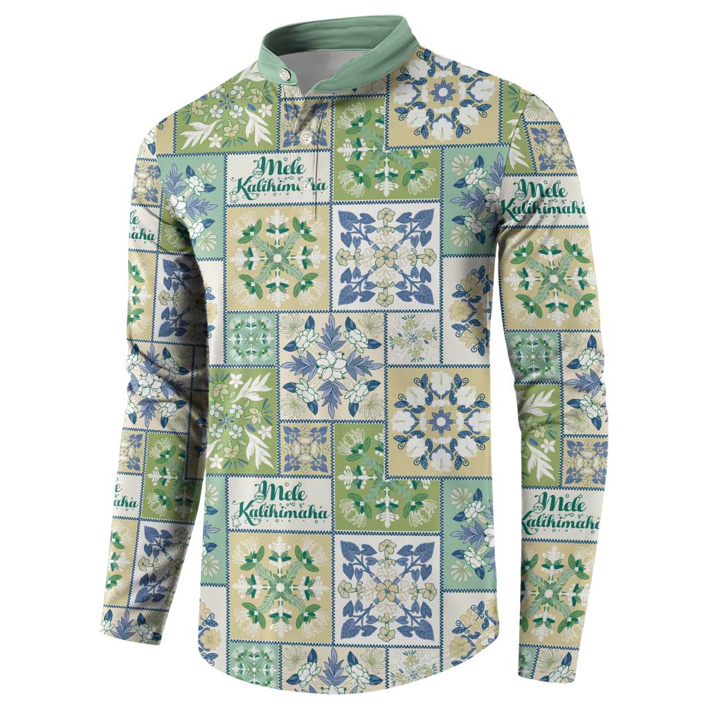 Mele Kalikimaka Hawaii Christmas Button Sweatshirt Omaomao Seamless Floral Motif - Polynesian Pride