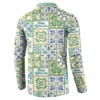 Mele Kalikimaka Hawaii Christmas Button Sweatshirt Omaomao Seamless Floral Motif - Polynesian Pride