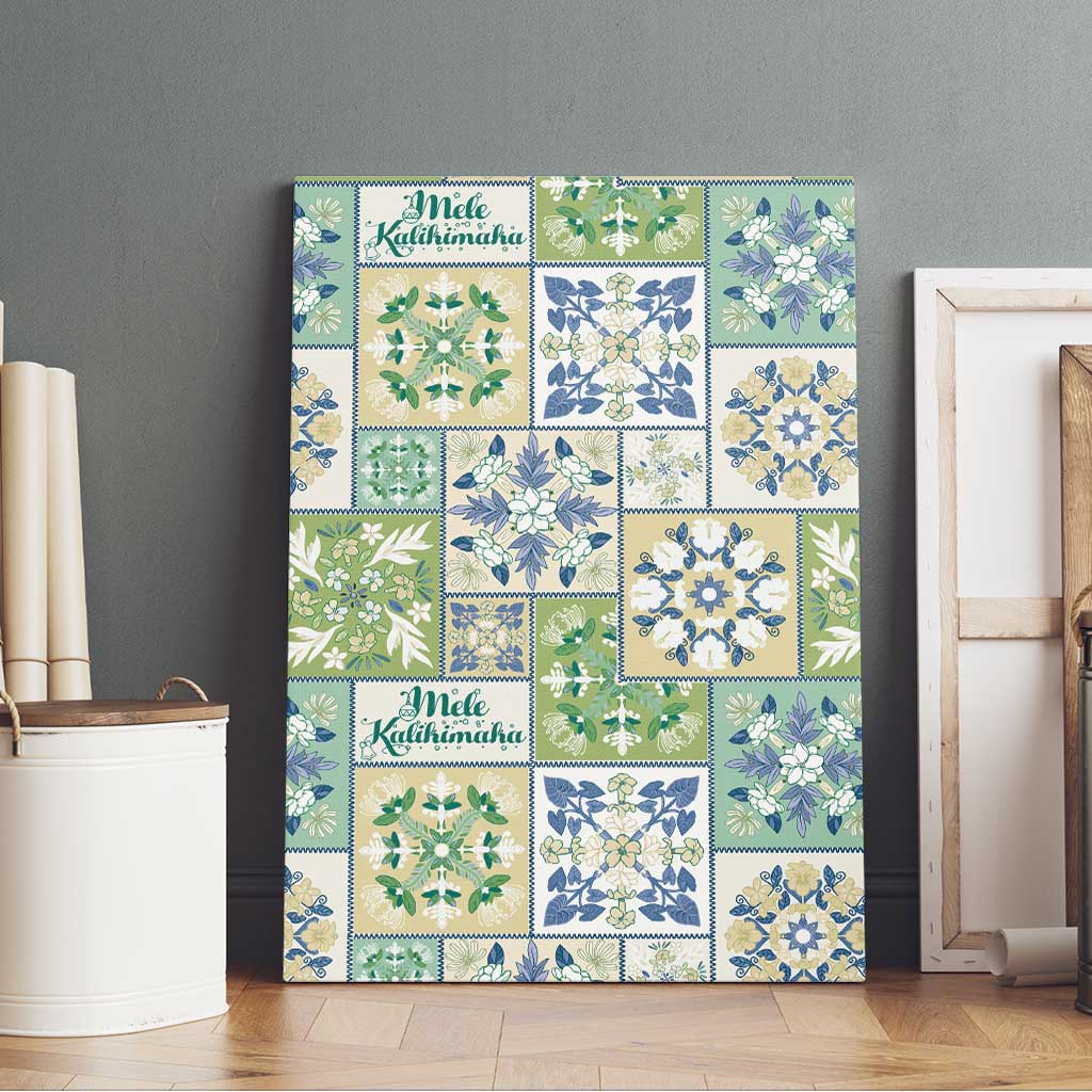 Mele Kalikimaka Hawaii Christmas Canvas Wall Art Omaomao Seamless Floral Motif - Polynesian Pride