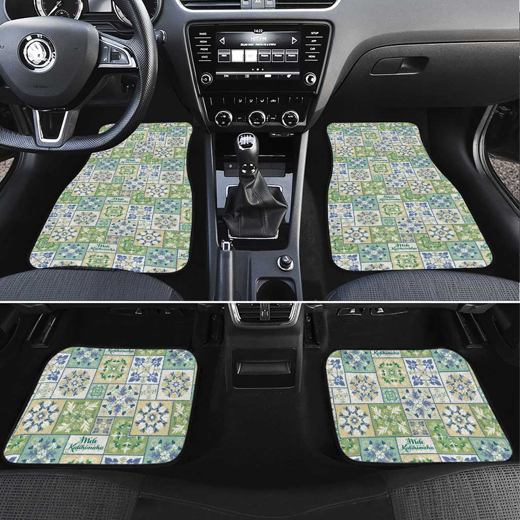 Mele Kalikimaka Hawaii Christmas Car Mats Omaomao Seamless Floral Motif - Polynesian Pride