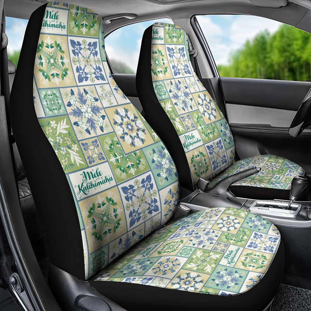 Mele Kalikimaka Hawaii Christmas Car Seat Cover Omaomao Seamless Floral Motif - Polynesian Pride