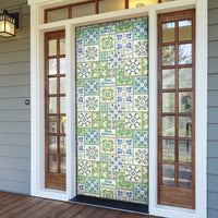 Mele Kalikimaka Hawaii Christmas Door Cover Omaomao Seamless Floral Motif - Polynesian Pride