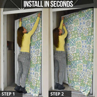 Mele Kalikimaka Hawaii Christmas Door Cover Omaomao Seamless Floral Motif - Polynesian Pride