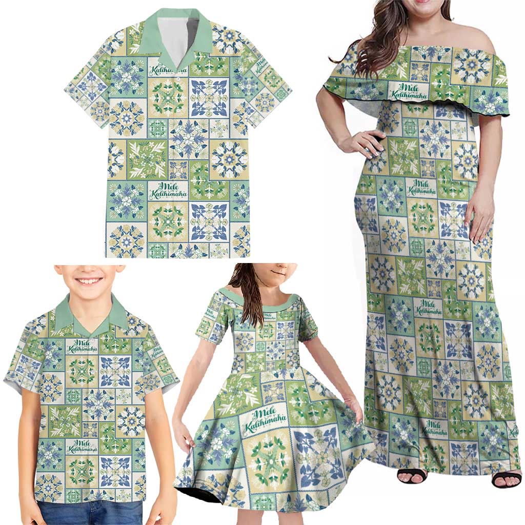 Mele Kalikimaka Hawaii Christmas Family Matching Off Shoulder Maxi Dress and Hawaiian Shirt Omaomao Seamless Floral Motif - Polynesian Pride
