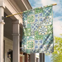 Mele Kalikimaka Hawaii Christmas Garden Flag Omaomao Seamless Floral Motif - Polynesian Pride