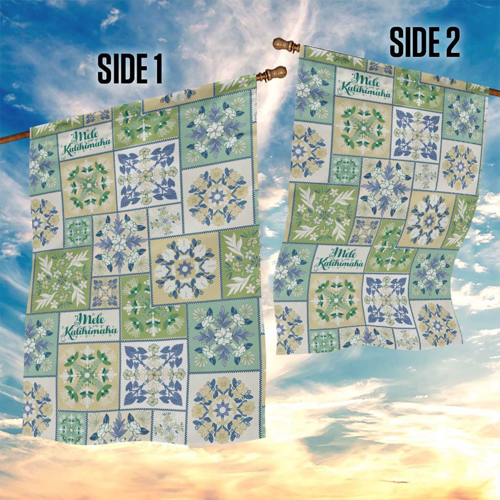 Mele Kalikimaka Hawaii Christmas Garden Flag Omaomao Seamless Floral Motif - Polynesian Pride