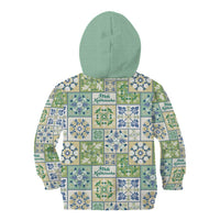 Mele Kalikimaka Hawaii Christmas Kid Hoodie Omaomao Seamless Floral Motif - Polynesian Pride