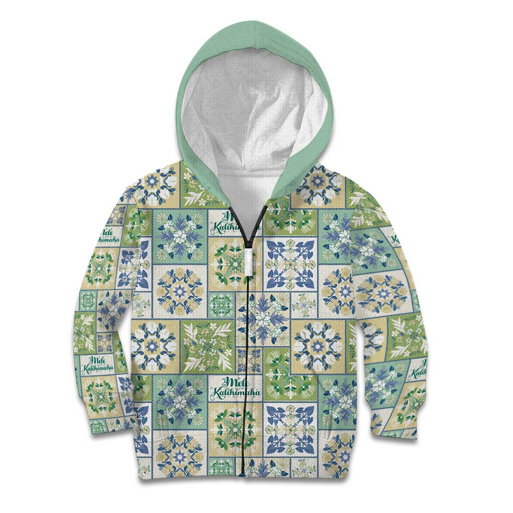 Mele Kalikimaka Hawaii Christmas Kid Hoodie Omaomao Seamless Floral Motif - Polynesian Pride