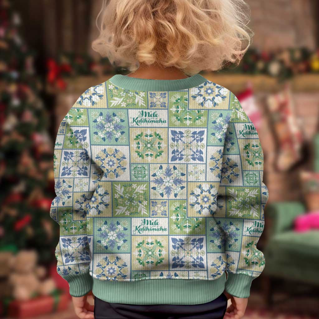 Mele Kalikimaka Hawaii Christmas Kid Ugly Christmas Sweater Omaomao Seamless Floral Motif - Polynesian Pride