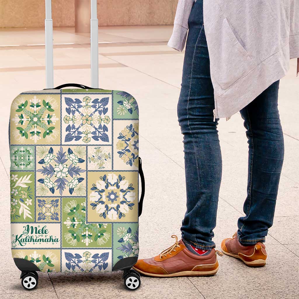 Mele Kalikimaka Hawaii Christmas Luggage Cover Omaomao Seamless Floral Motif - Polynesian Pride