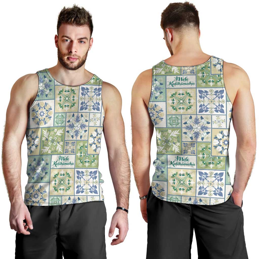 Mele Kalikimaka Hawaii Christmas Men Tank Top Omaomao Seamless Floral Motif - Polynesian Pride