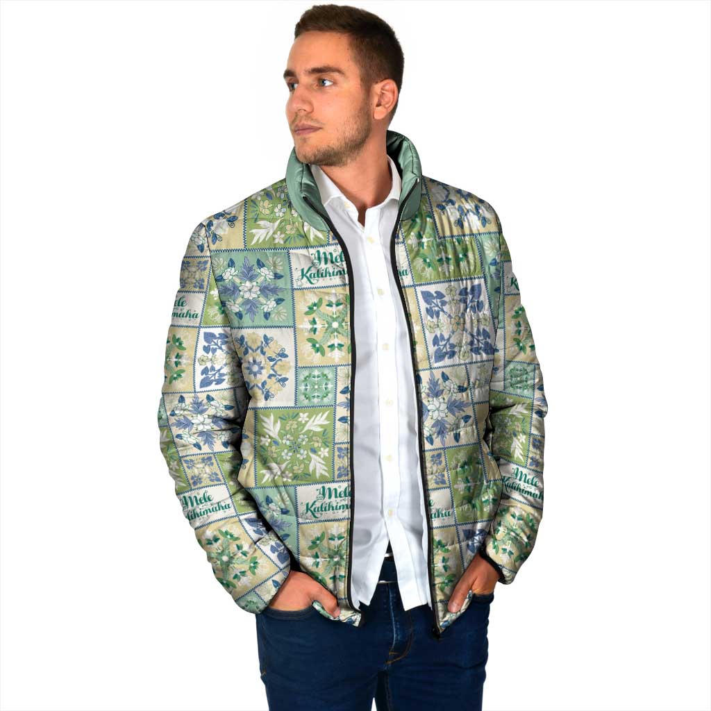 Mele Kalikimaka Hawaii Christmas Padded Jacket Omaomao Seamless Floral Motif - Polynesian Pride