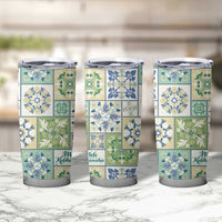 Mele Kalikimaka Hawaii Christmas Tumbler Cup Omaomao Seamless Floral Motif - Polynesian Pride