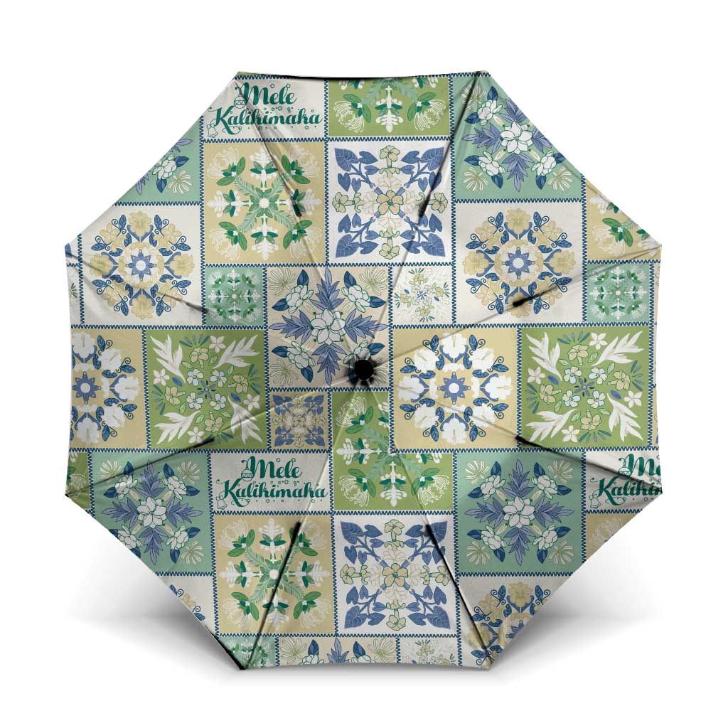 Mele Kalikimaka Hawaii Christmas Umbrella Omaomao Seamless Floral Motif - Polynesian Pride