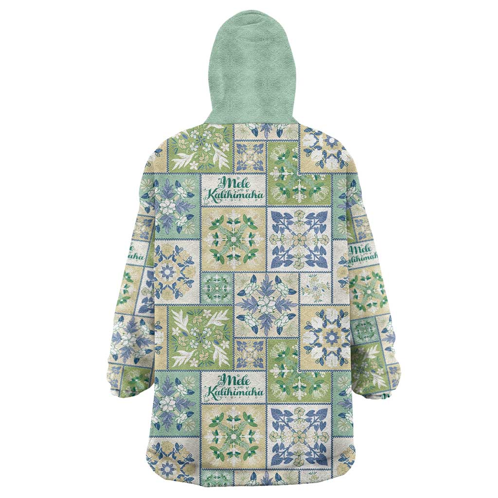 Mele Kalikimaka Hawaii Christmas Wearable Blanket Hoodie Omaomao Seamless Floral Motif - Polynesian Pride