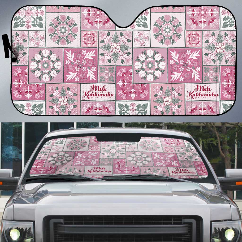 Mele Kalikimaka Hawaii Christmas Auto Sun Shade Akala Seamless Floral Motif - Polynesian Pride