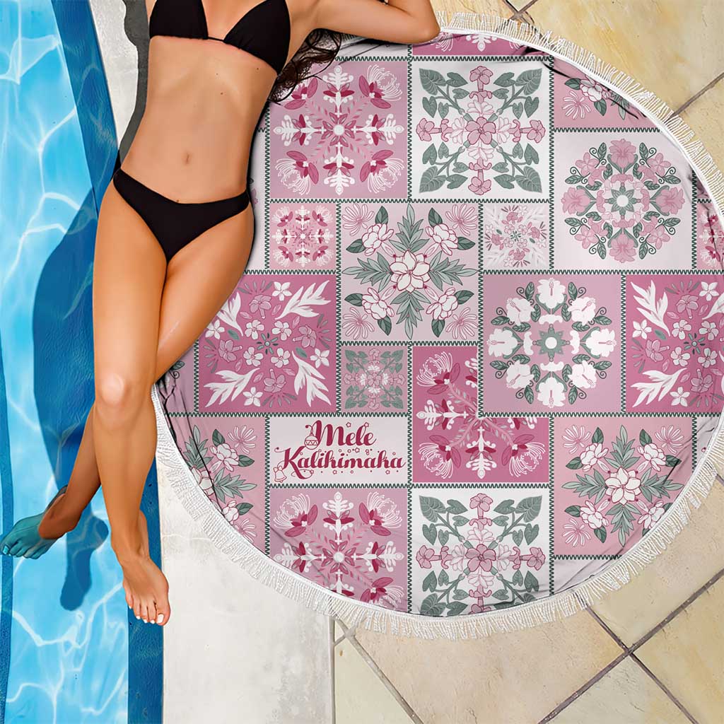 Mele Kalikimaka Hawaii Christmas Beach Blanket Akala Seamless Floral Motif - Polynesian Pride