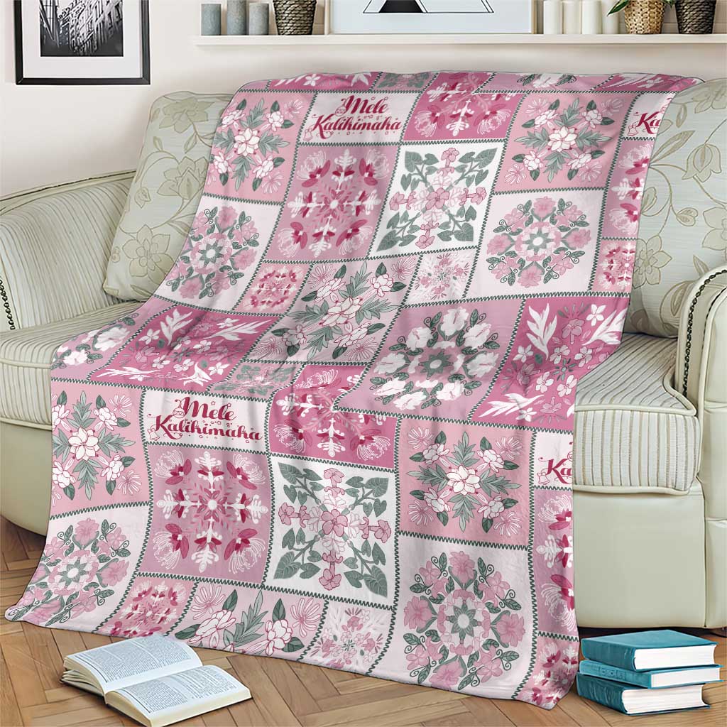 Mele Kalikimaka Hawaii Christmas Blanket Akala Seamless Floral Motif - Polynesian Pride