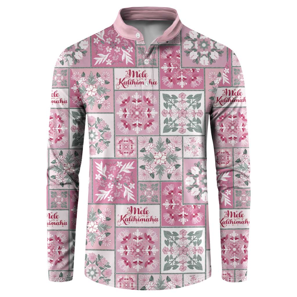 Mele Kalikimaka Hawaii Christmas Button Sweatshirt Akala Seamless Floral Motif - Polynesian Pride