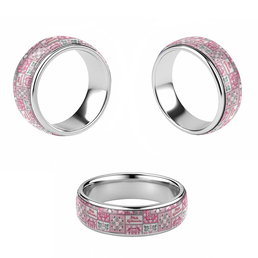 Mele Kalikimaka Hawaii Christmas Classic Ring Akala Seamless Floral Motif - Polynesian Pride