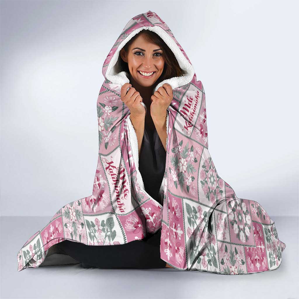 Mele Kalikimaka Hawaii Christmas Hooded Blanket Akala Seamless Floral Motif - Polynesian Pride
