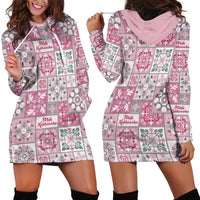 Mele Kalikimaka Hawaii Christmas Hoodie Dress Akala Seamless Floral Motif - Polynesian Pride