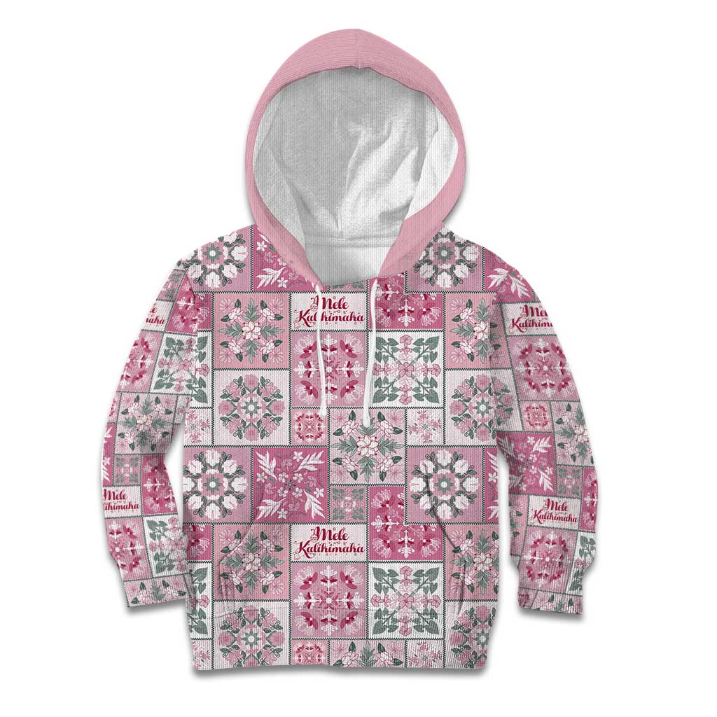 Mele Kalikimaka Hawaii Christmas Kid Hoodie Akala Seamless Floral Motif - Polynesian Pride